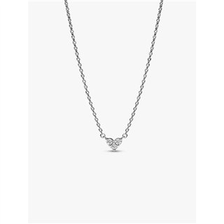 PANDORA Mod. TRIPLE STONE HEART COLLIER NECKLACE - WW.393014C01-45 - Teknashop Ltd