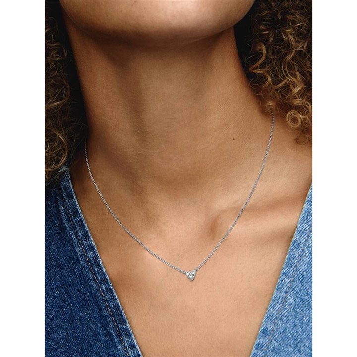 PANDORA Mod. TRIPLE STONE HEART COLLIER NECKLACE - WW.393014C01-45 - Teknashop Ltd