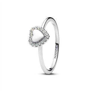 PANDORA JEWELRY Mod. ENGRAVABLE HEART HALO RING - WW.193801C01-52 - Teknashop Ltd