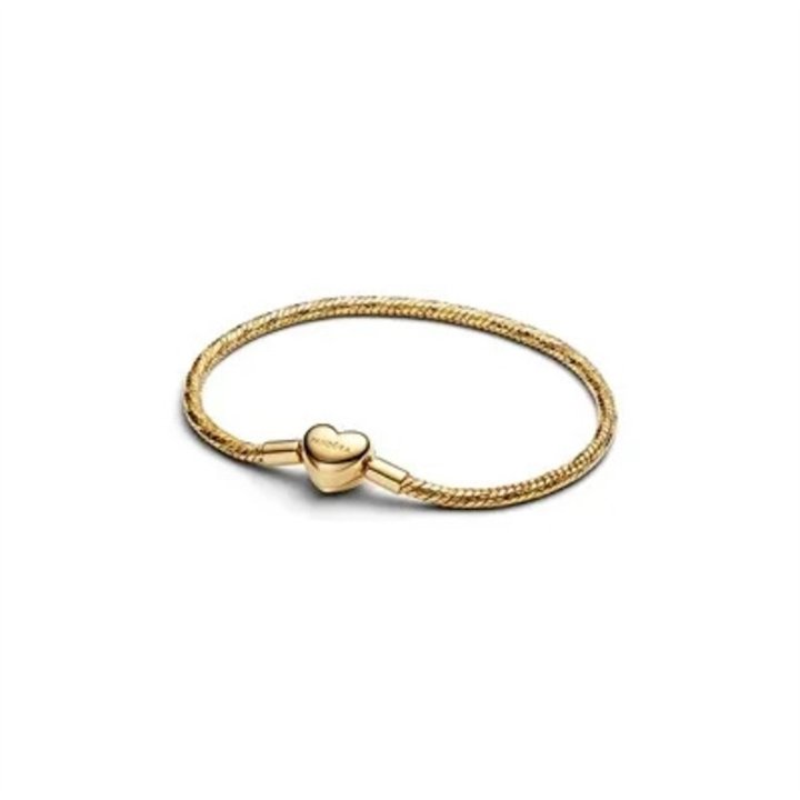 PANDORA JEWELRY Mod. MOMENTS HEART CLASP FACETED SNAKE CHAIN BRACELET - WW.564236C00-17 - Teknashop Ltd