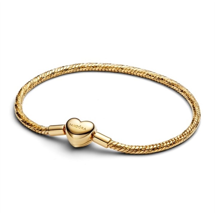 PANDORA JEWELRY Mod. MOMENTS HEART CLASP FACETED SNAKE CHAIN BRACELET - WW.564236C00-18 - Teknashop Ltd