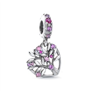 PANDORA JEWELRY Mod. PINK HEART FAMILY TREE DANGLE CHARM - WW.799153C01 - Teknashop Ltd