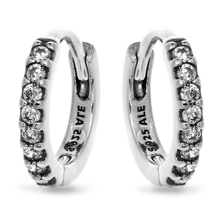 PANDORA JEWELRY Mod. SPARKLING DOUBLE HEART HOOP EARRINGS - WW.293015C01 - Teknashop Ltd