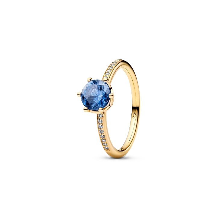 PANDORA JEWELRY Mod. BLUE SPARKLING CROWN SOLITAIRE RING - WW.168289C02-52 - Teknashop Ltd
