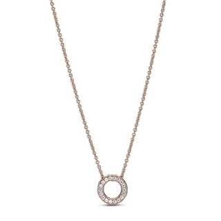 PANDORA Mod. SPARKLING PINK HEART COLLIER NECKLACE - WW.387436C01-45 - Teknashop Ltd