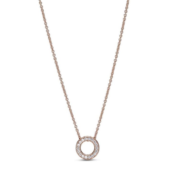 PANDORA Mod. SPARKLING PINK HEART COLLIER NECKLACE - WW.387436C01-45 - Teknashop Ltd