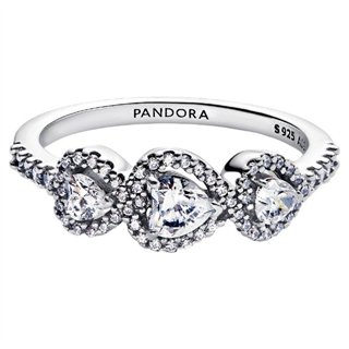 PANDORA Mod. HALO HEART TRILOGY RING - WW.194413C01-54 - Teknashop Ltd
