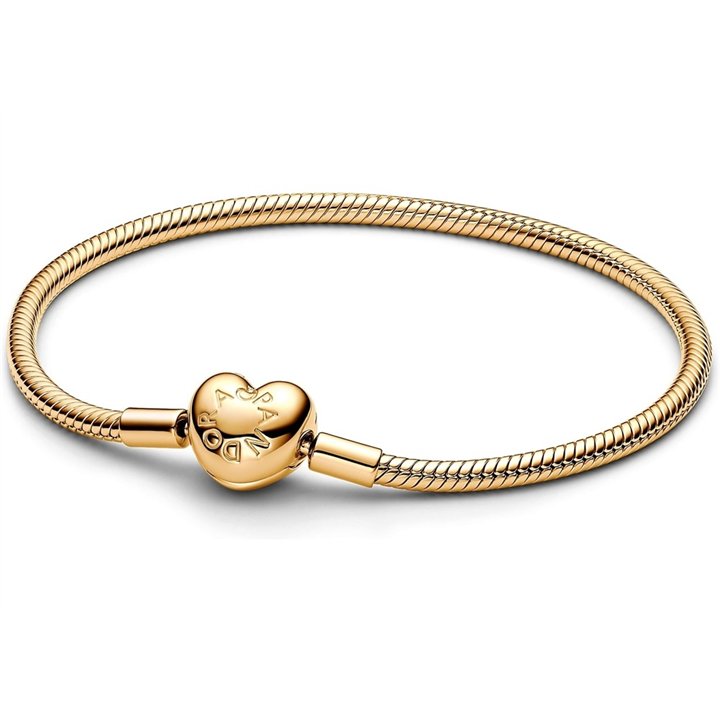 PANDORA JEWELRY Mod. MOMENTS HEART CLASP SNAKE CHAIN BRACELET - WW.563050C00-18 - Teknashop Ltd