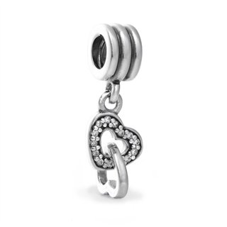PANDORA Mod. INTERLOCKING HEARTS DANGLE CHARM - WW.791242CZ - Teknashop Ltd