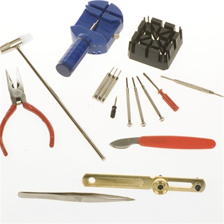 Kit economico 16 attrezzi da orologiaio / Entry level watchmaker 16 tools kit - WW.TOOLKIT16I - Teknashop Ltd