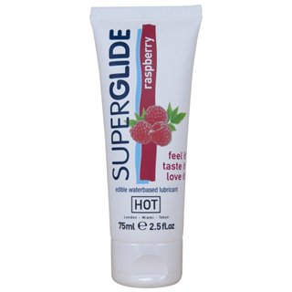 HOT - SUPERGLIDE EDIBLE LUBRICANT WATERBASED RASPBERRY 75 ML - D-245274 - Teknashop Ltd