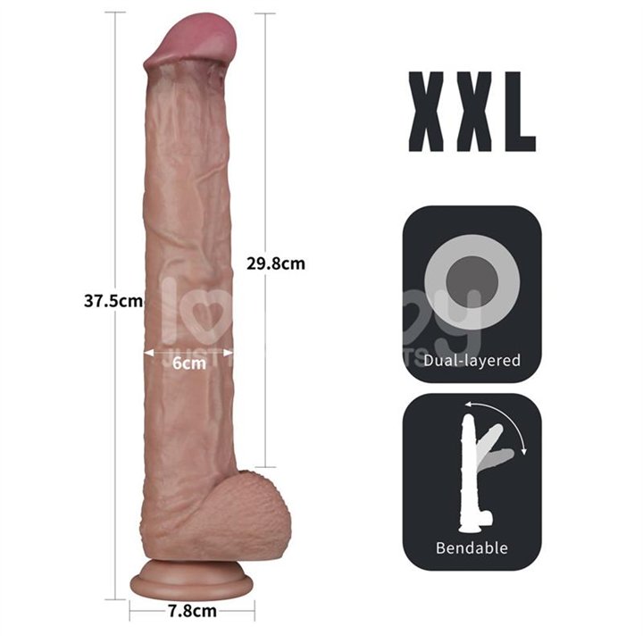 Dual Layered Bendable Dildo XXL 14,5 - LO-LV411301 - Teknashop Ltd