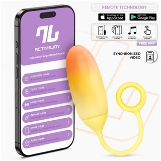 Vibrating Egg Double Layer Silicone with APP Yellow/Orange - IN-232 - Teknashop Ltd