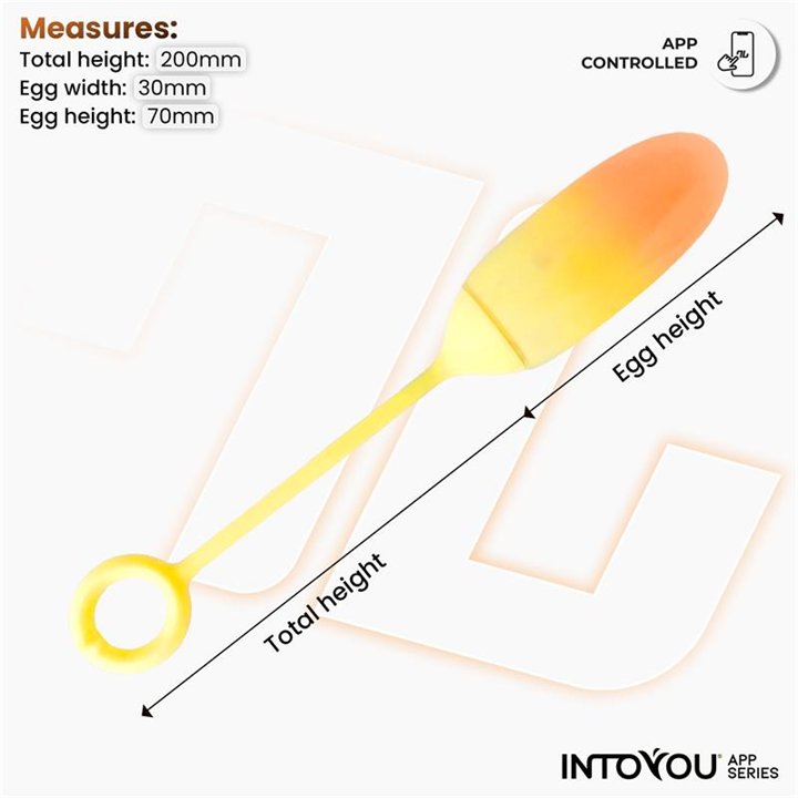 Vibrating Egg Double Layer Silicone with APP Yellow/Orange - IN-232 - Teknashop Ltd