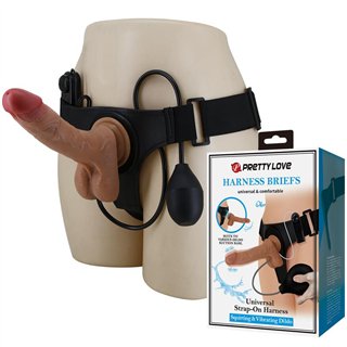 Oher Stra-On with Vibration and Squirt Dildo - BW-022103P - Teknashop Ltd