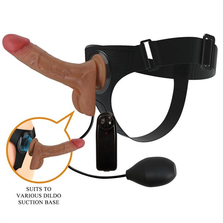 Oher Stra-On with Vibration and Squirt Dildo - BW-022103P - Teknashop Ltd