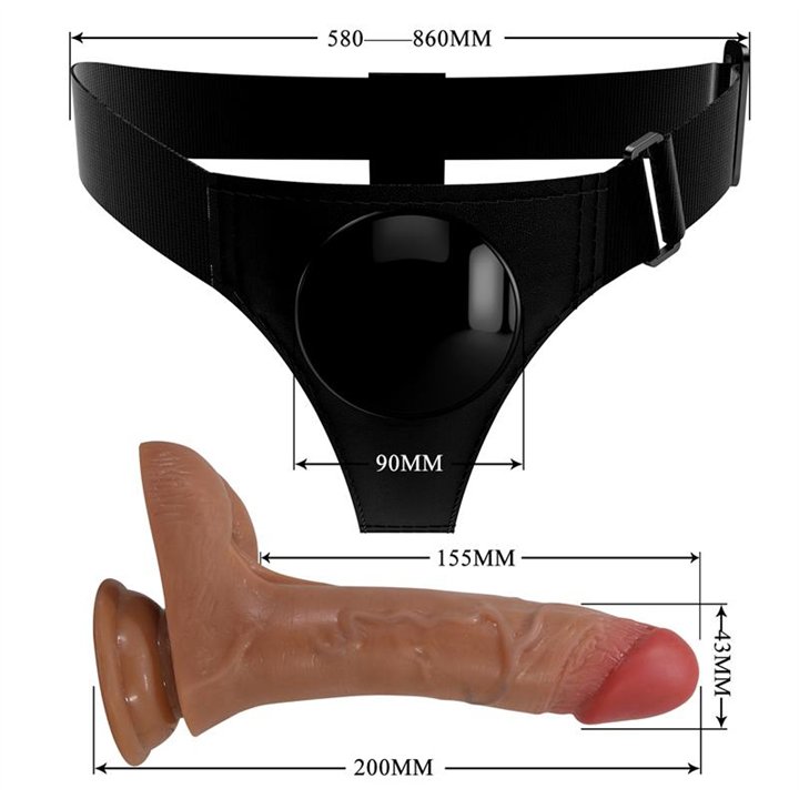 Oher Stra-On with Vibration and Squirt Dildo - BW-022103P - Teknashop Ltd