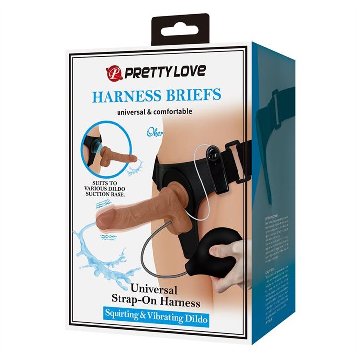 Oher Stra-On with Vibration and Squirt Dildo - BW-022103P - Teknashop Ltd