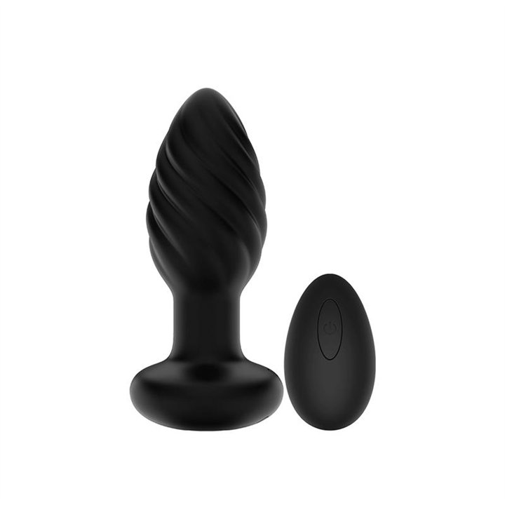 Spiral Mellow Butt Plug with Vibration and Remote - CN-841429689 - Teknashop Ltd