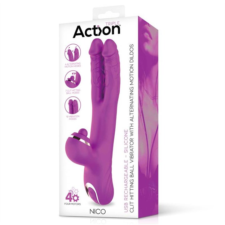 Nico Vibe with Clit Hitting Ball and Alternating Dildos - AC-673 - Teknashop Ltd