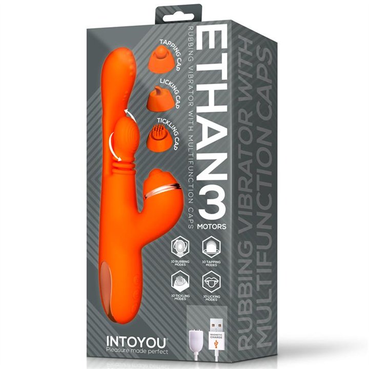 Ethan Vibrator 360º G-spot Massage with Multifunction Caps - IN-509 - Teknashop Ltd