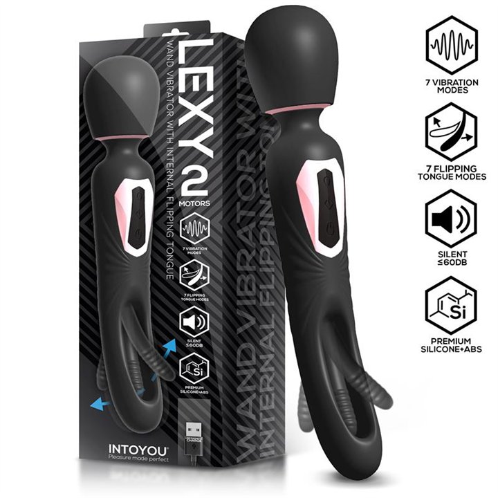 Lexy Vibrating Wand with Internal Flipping Tongue - IN-671 - Teknashop Ltd