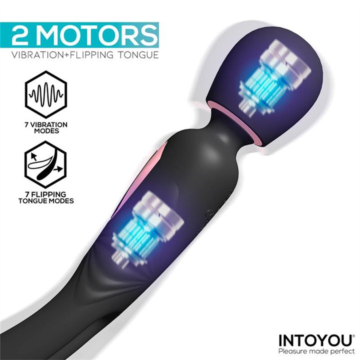 Lexy Vibrating Wand with Internal Flipping Tongue - IN-671 - Teknashop Ltd