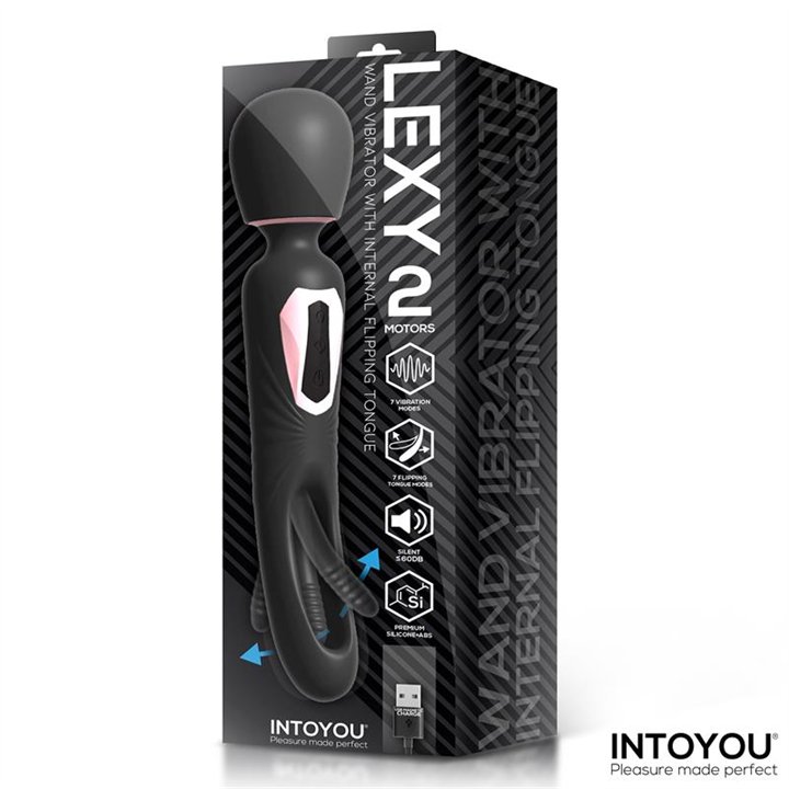 Lexy Vibrating Wand with Internal Flipping Tongue - IN-671 - Teknashop Ltd