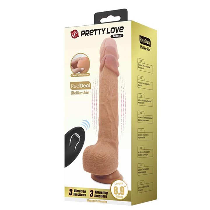 Tommy Realistic Dildo WITH Vibration and Thrusting with Remote - BW-008113W - Teknashop Ltd