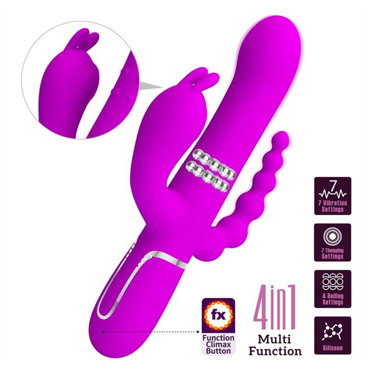 Cammy 4 in 1 Vibe with Rotating Balls and Anal Chain - BW-500036 - Teknashop Ltd