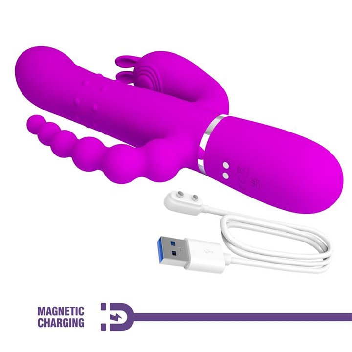 Cammy 4 in 1 Vibe with Rotating Balls and Anal Chain - BW-500036 - Teknashop Ltd