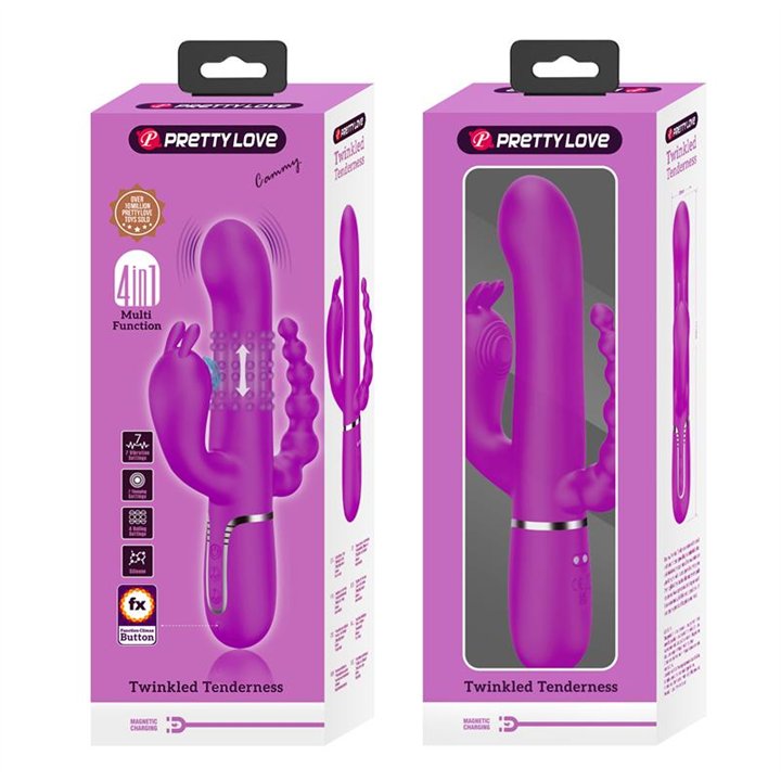 Cammy 4 in 1 Vibe with Rotating Balls and Anal Chain - BW-500036 - Teknashop Ltd