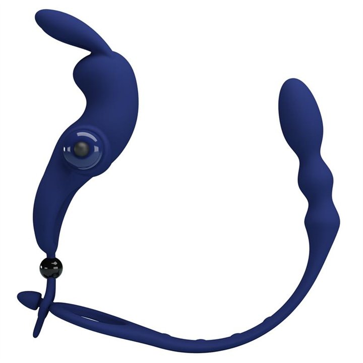 Vibrating Penis Ring with Anal Chain - BI-210213-3 - Teknashop Ltd