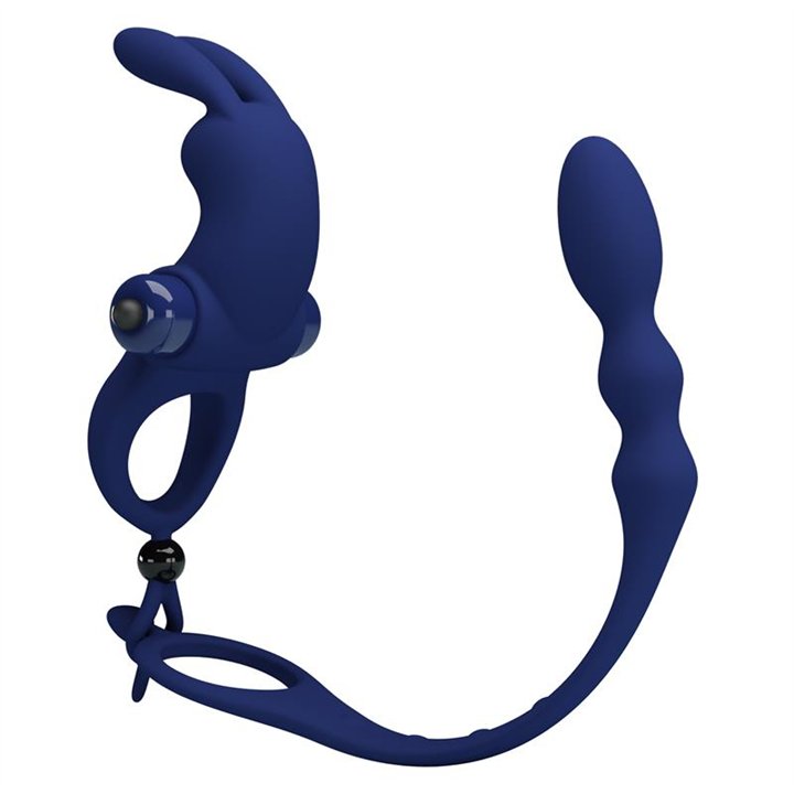 Vibrating Penis Ring with Anal Chain - BI-210213-3 - Teknashop Ltd