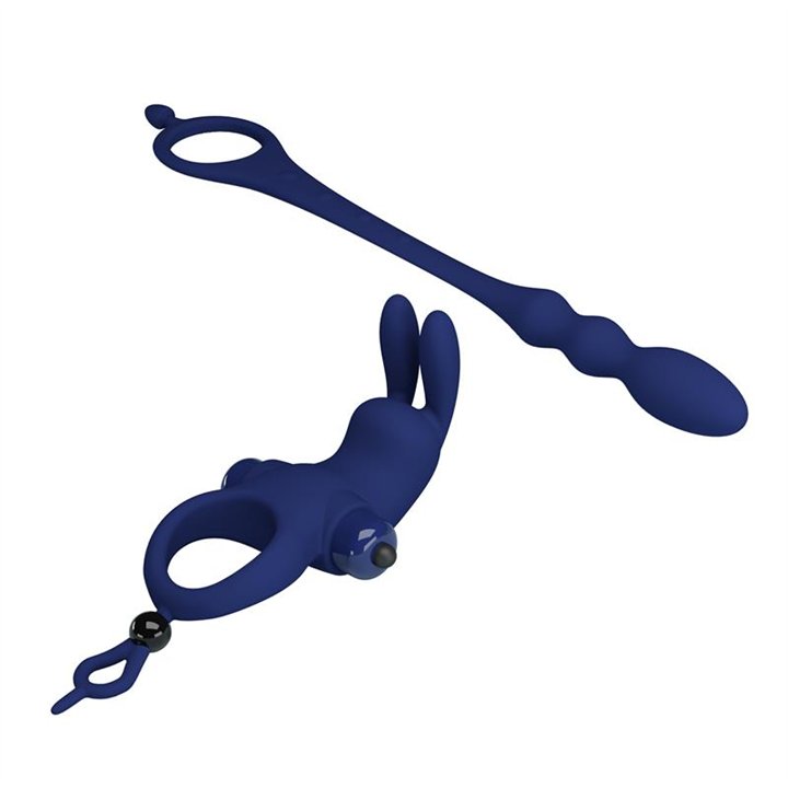 Vibrating Penis Ring with Anal Chain - BI-210213-3 - Teknashop Ltd