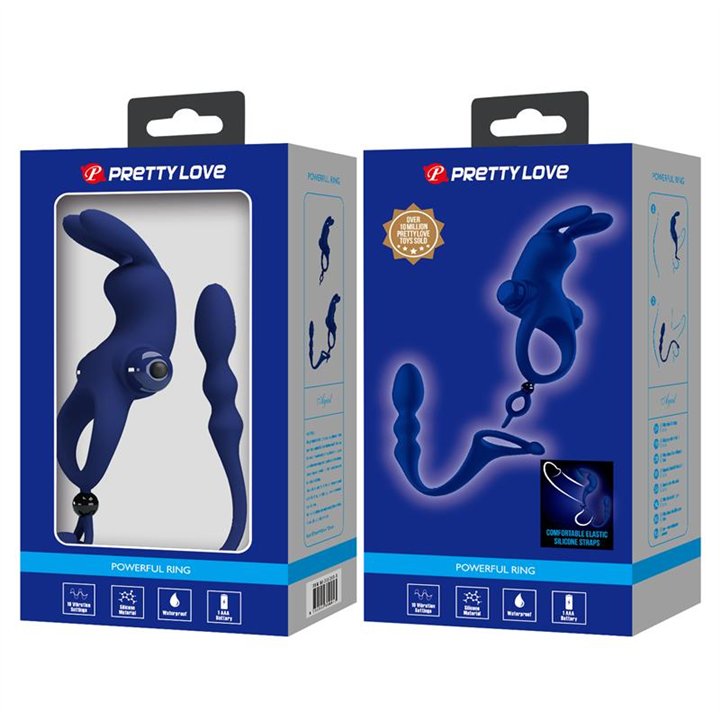 Vibrating Penis Ring with Anal Chain - BI-210213-3 - Teknashop Ltd