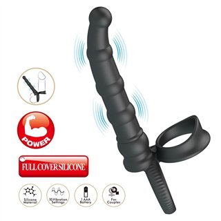 Tatum Cock Ring with Vibrating Plug Plug - BI-210375 - Teknashop Ltd