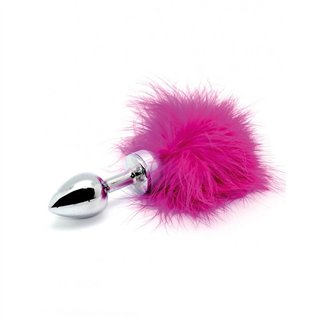 Butt plug Small with pink feather - R8038 - Teknashop Ltd