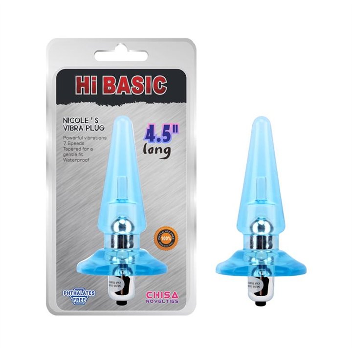 Vibrating Butt Plug Nicoles 12.5 x 3.2 cm Azul - CN-371410502 - Teknashop Ltd