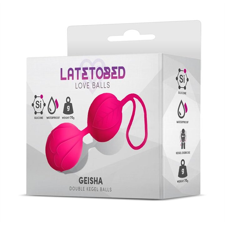 Geisha Double Kegel Balls Rose Red 70 gr - M-850 - Teknashop Ltd