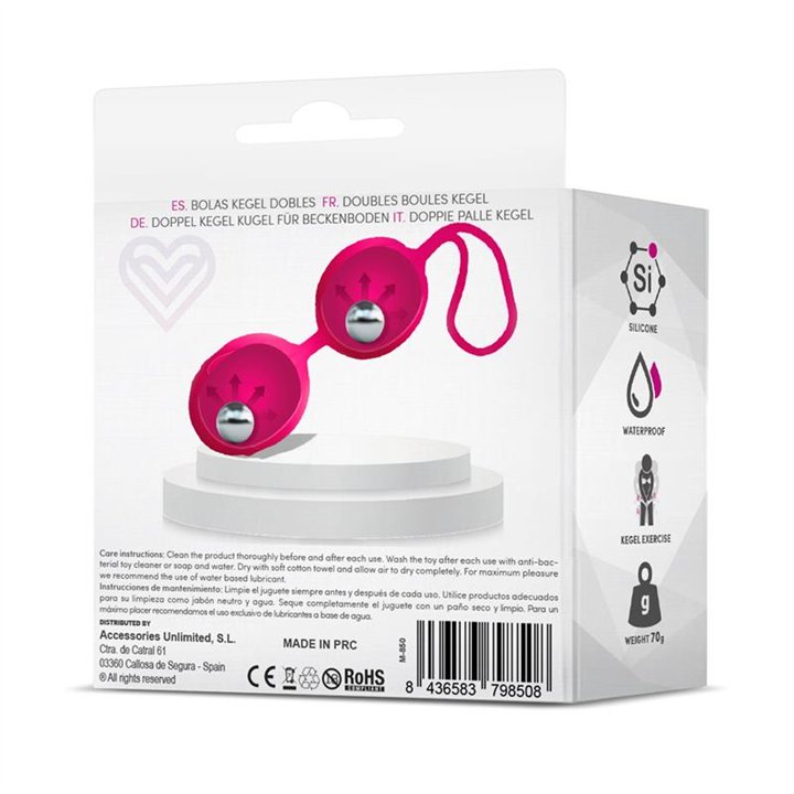 Geisha Double Kegel Balls Rose Red 70 gr - M-850 - Teknashop Ltd