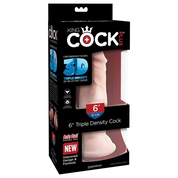 3D Triple Density Dildo Plus 6 Flesh - PD-5713-21 - Teknashop Ltd