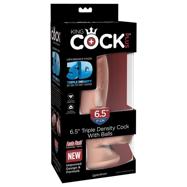 Triple Density Dildo with Testicles 6.5 - PD-5717-21 - Teknashop Ltd