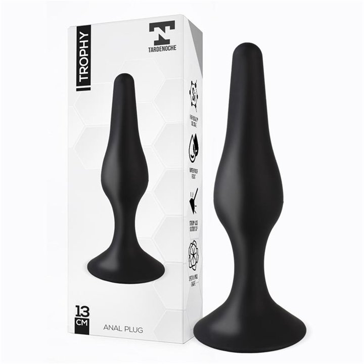 Trophy Anal Plug 13 cm Silicone Black - T-121 - Teknashop Ltd