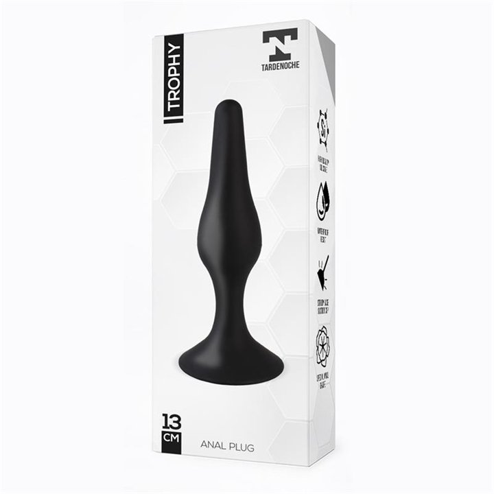 Trophy Anal Plug 13 cm Silicone Black - T-121 - Teknashop Ltd