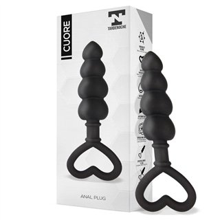 Cuore Anal Plug Silicone Black - T-117 - Teknashop Ltd