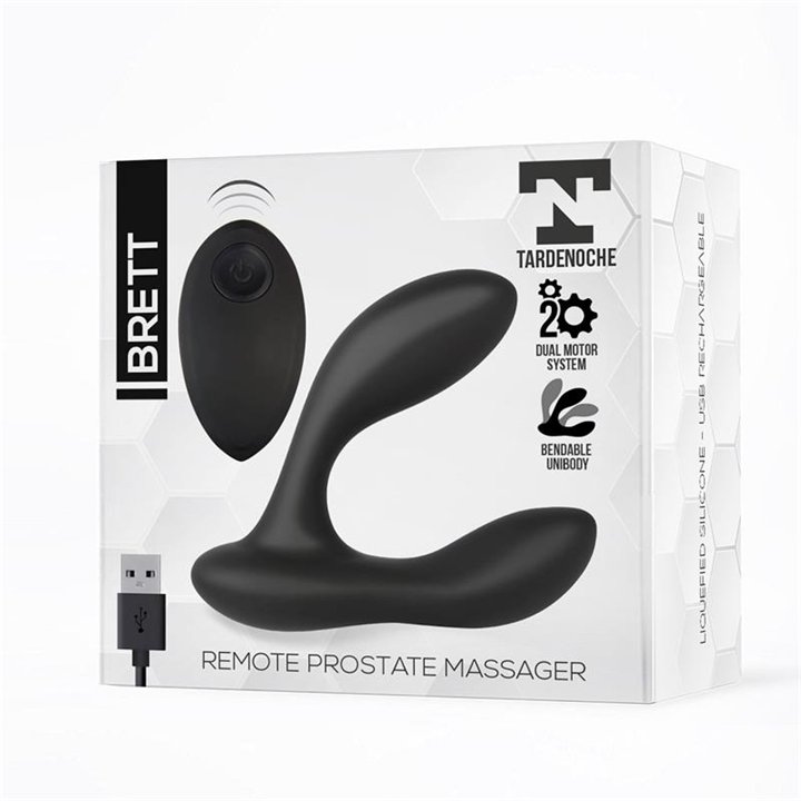 Brett Prostate Massager Remote Control USB Liquid Silicone - T-123 - Teknashop Ltd