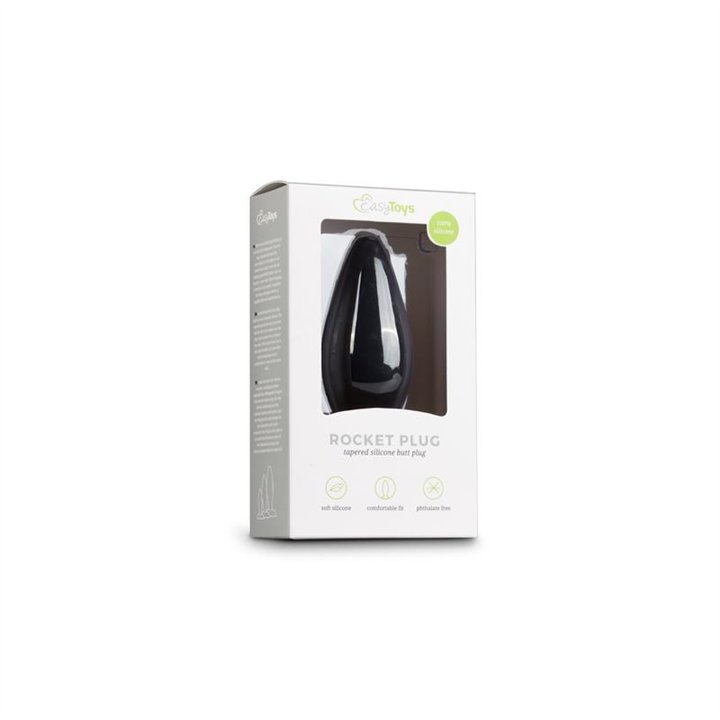 Large Black Silicone Buttplug - ET199BLK - Teknashop Ltd