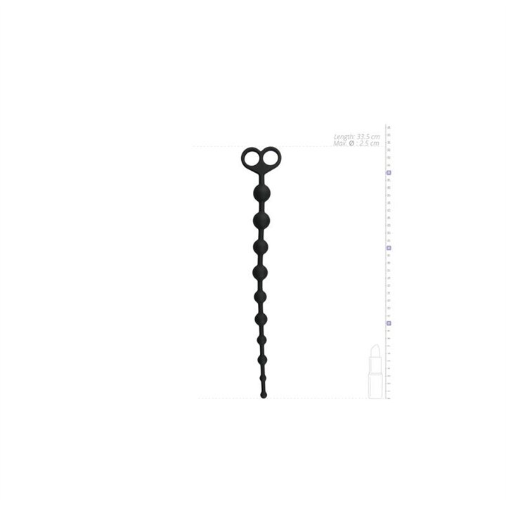 Long Anal Beads Black - ET106BLK - Teknashop Ltd