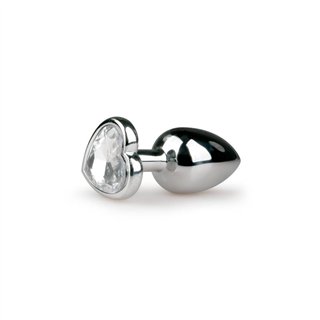 Metal Butt Plug No. 2 - Silver/Clear - ET127CLR - Teknashop Ltd